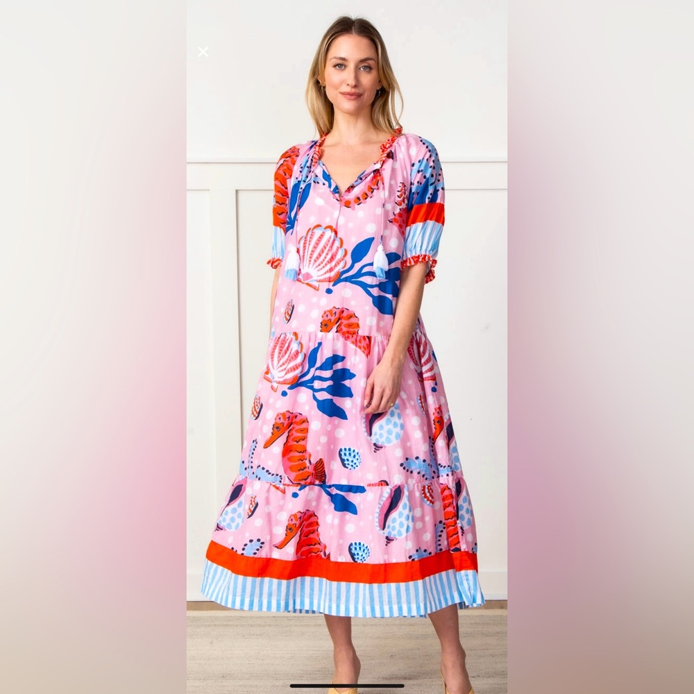 NWT PRINTFRESH Vibrant Voyage Dress | Seahorse Haven Vintage Convertible SMALL